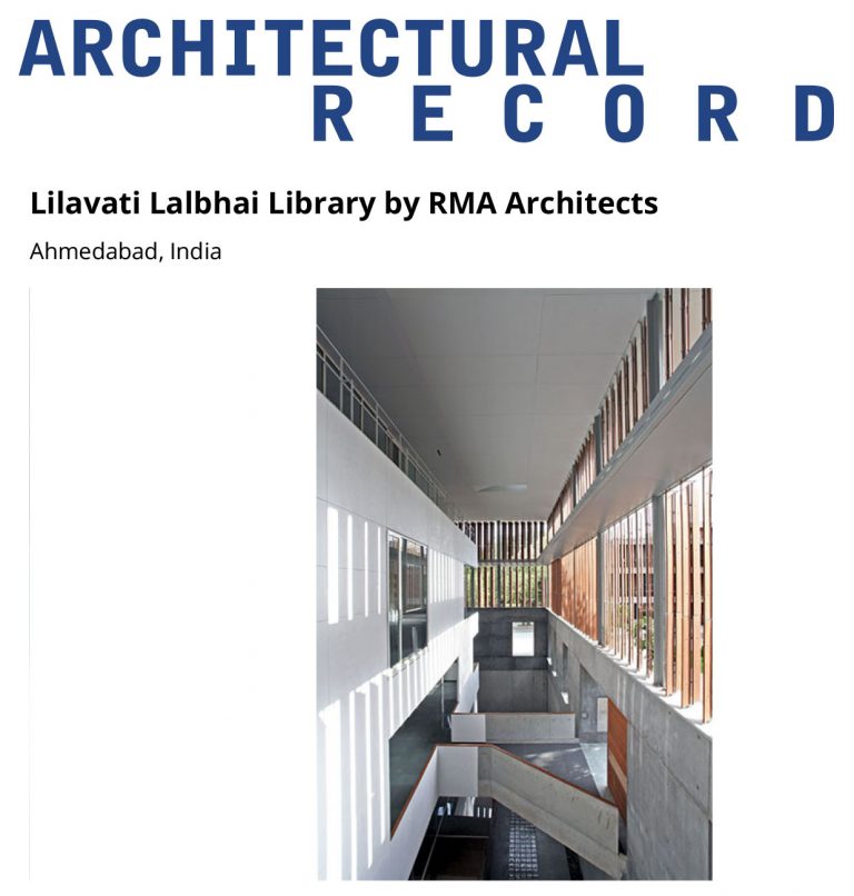 CEPT Library Publised in Architectural Record Magazine RMA Architects